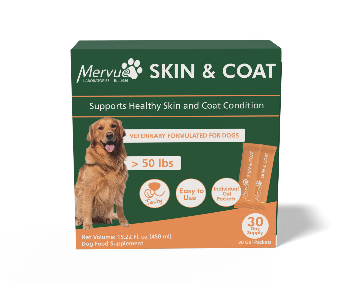 Mervue SuperCoat for Dogs - omega-3 and omega-6 skin health formula